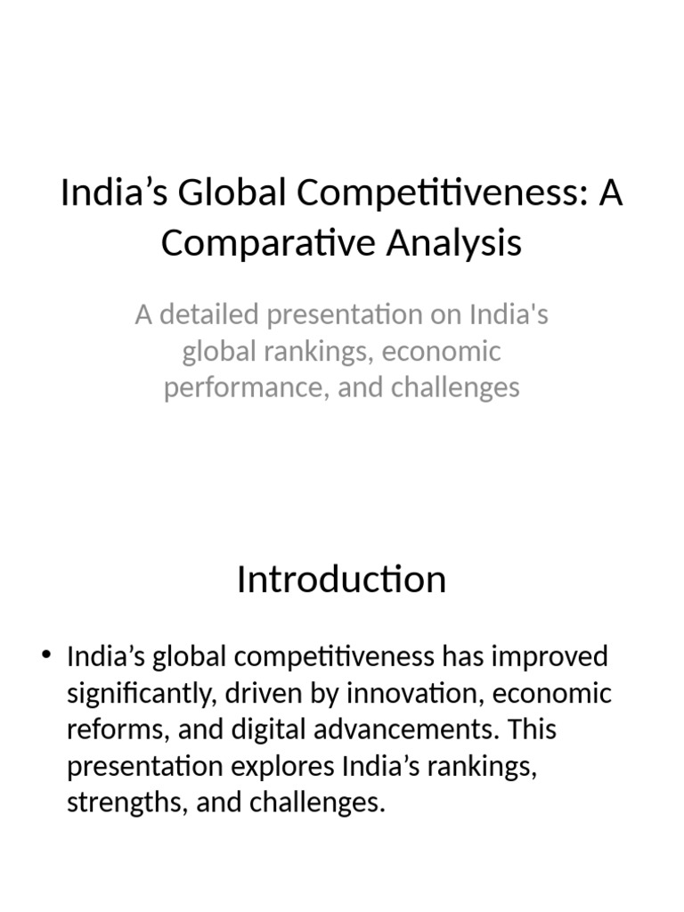 India’s Global Competitiveness 2024 Analysis | PDF