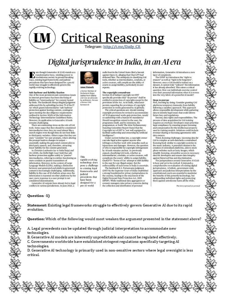 Legal Challenges of Generative AI | PDF | Artificial Intelligence ...