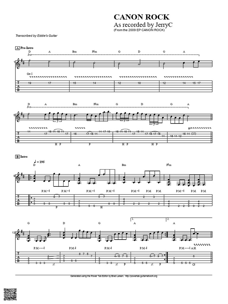 Canon Rock Tab for Guitar | PDF