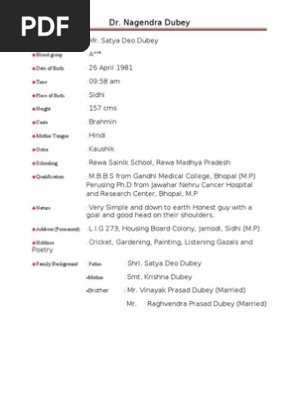 Marriage Biodata