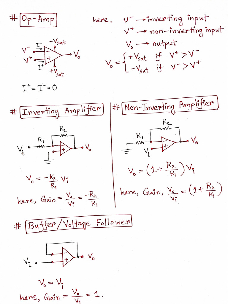Op Amp Summary Examples | PDF