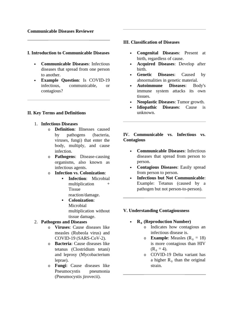 Communicable Disease | PDF | Infection | Pathogen