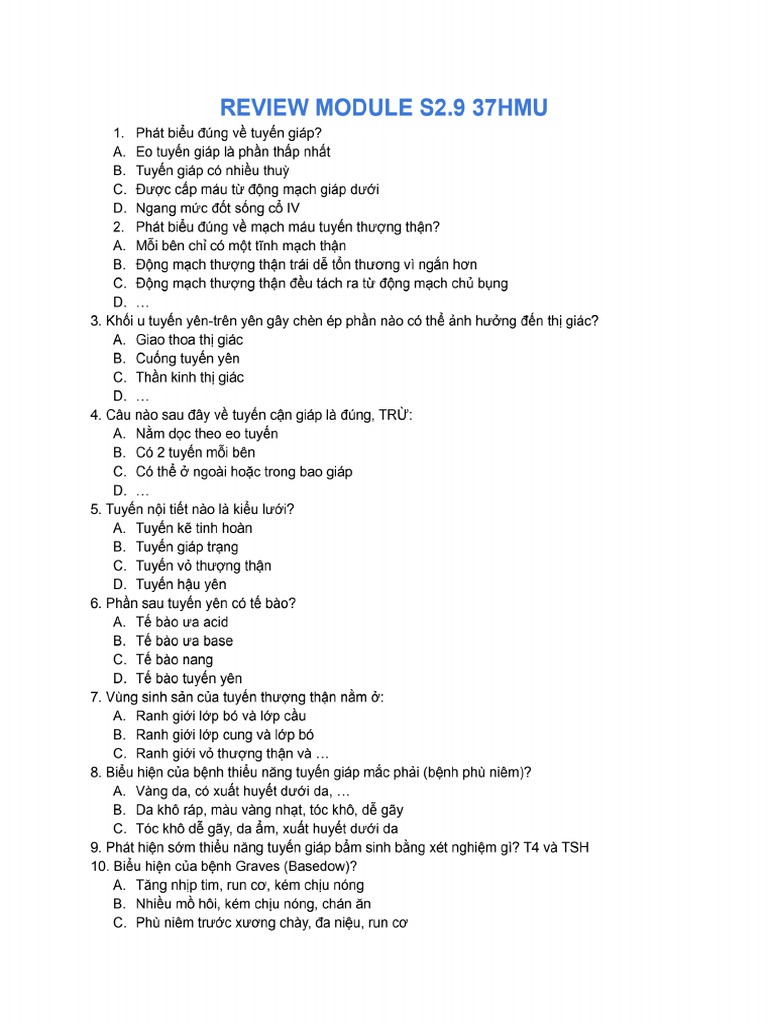 Bản Sao Của REVIEW-MODULE-S2.9-NỘI-TIẾT-K117 | PDF