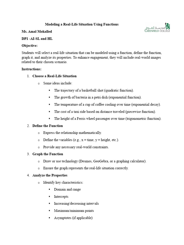 Modeling Real-Life Situations with Functions | PDF