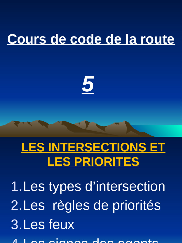 Intersections et Priorités de Passage | PDF