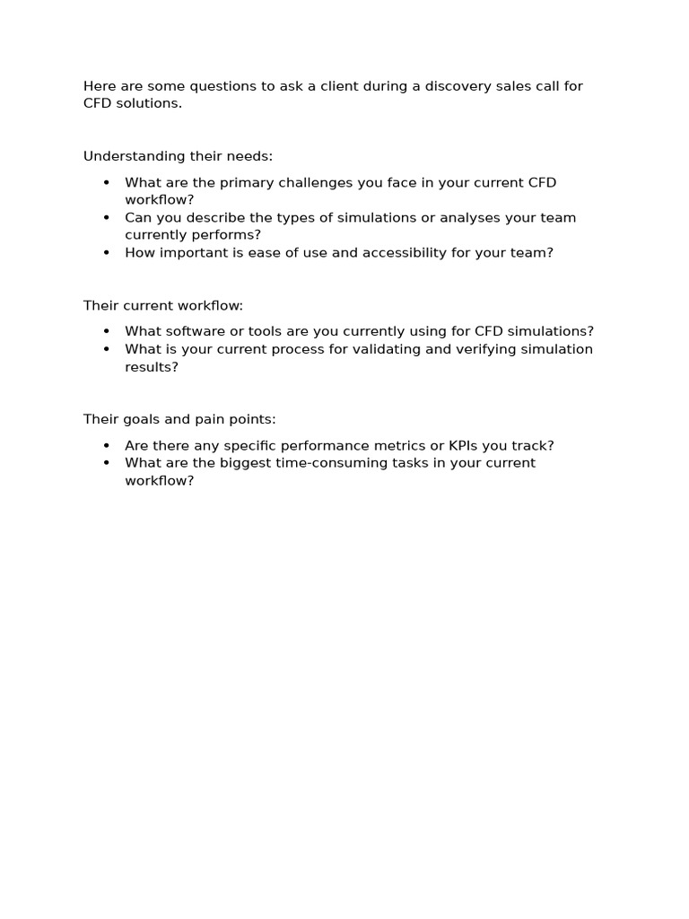 Key Questions for CFD Discovery Calls | PDF