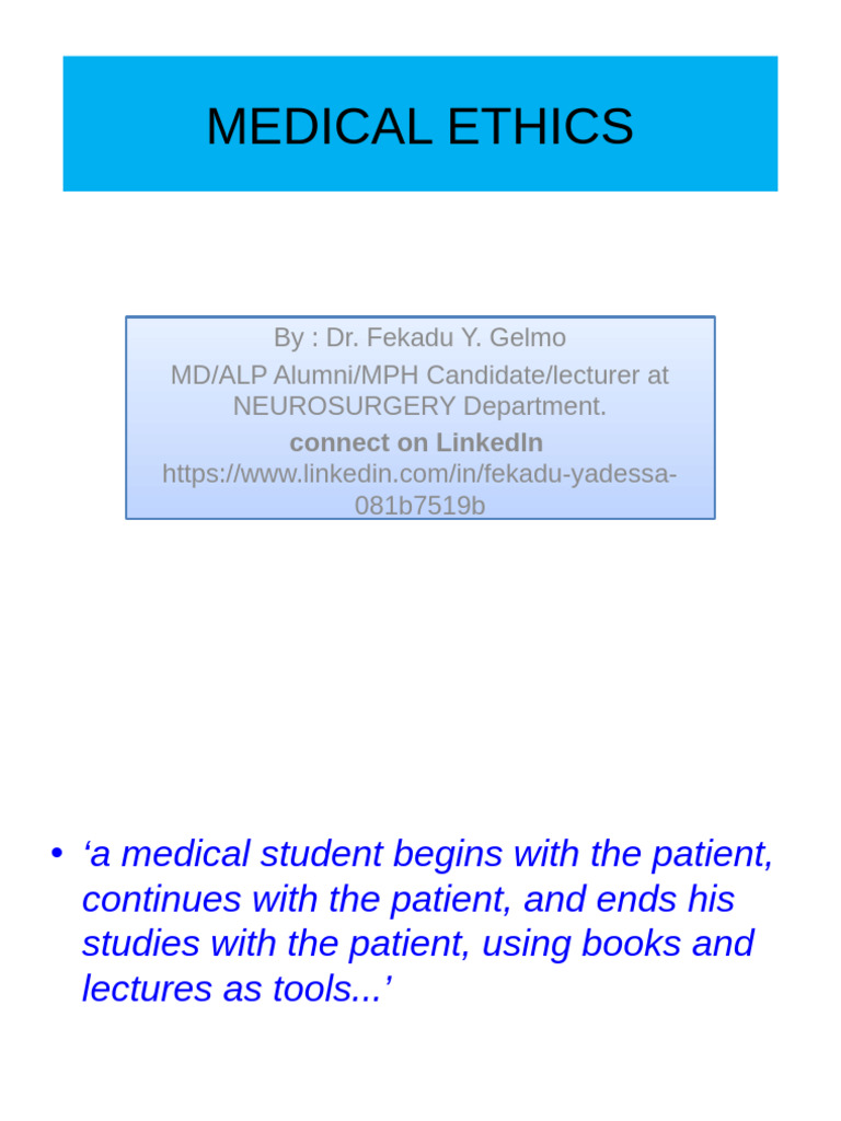 Medical Ethics: Principles and History | PDF | Informed Consent ...