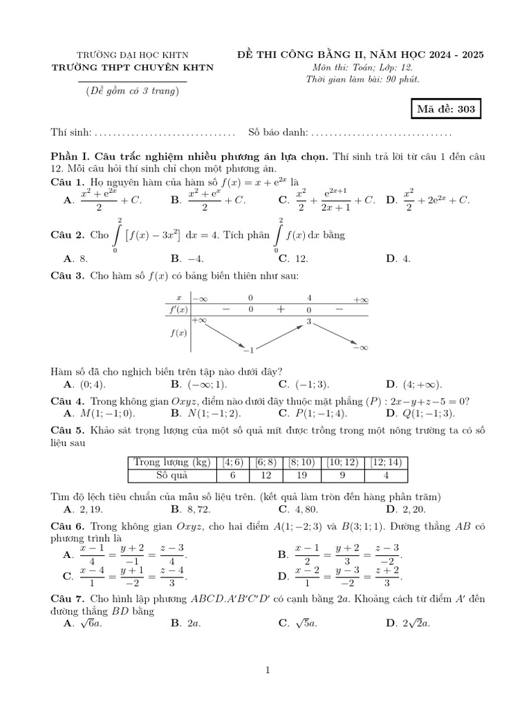 Đề Thi CBII - 303 - 250304 - 221632 | PDF