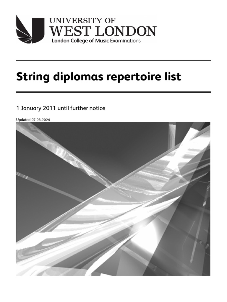 String Diplomas Repertoire List | PDF | Viola | Concerto
