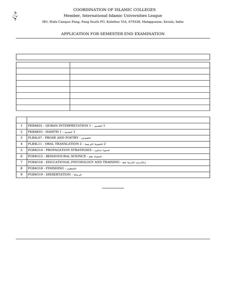 Wafa Campus PG Exam Application 2025 | PDF | Abrahamic Religions