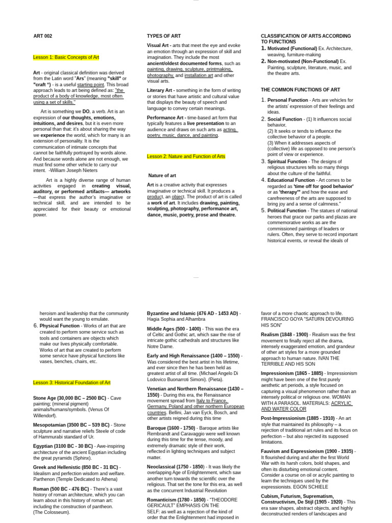 ART 002 | PDF | Composition (Visual Arts) | The Arts