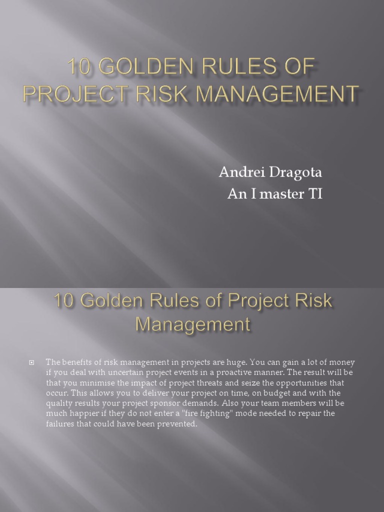 10 Golden Rules of Risk Management | PDF | Risk | Risk Management