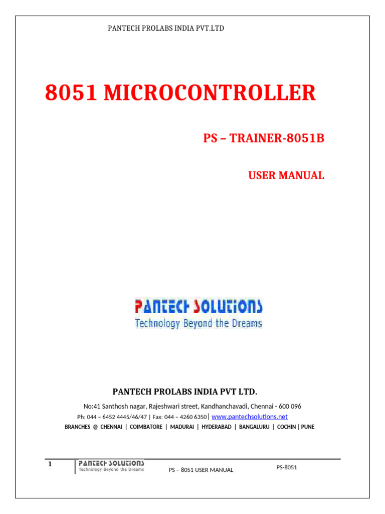 8051 Microcontroller User Manual | PDF | Power Supply | Assembly Language
