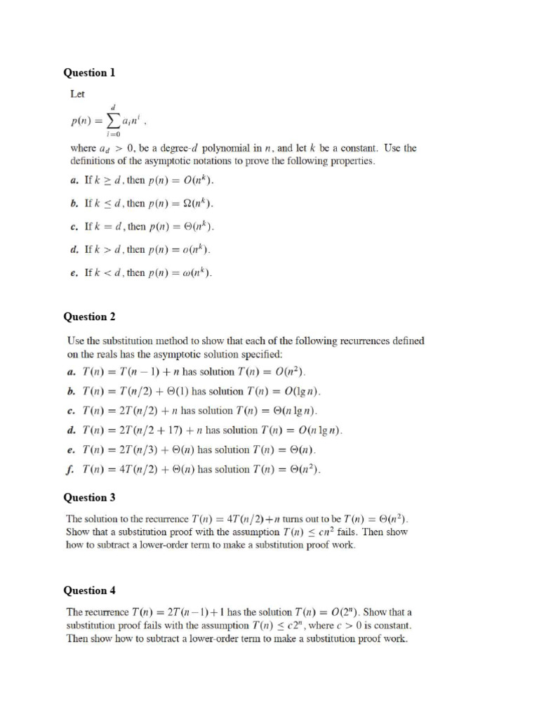 Ex1 - Asymptotic Analysis | PDF