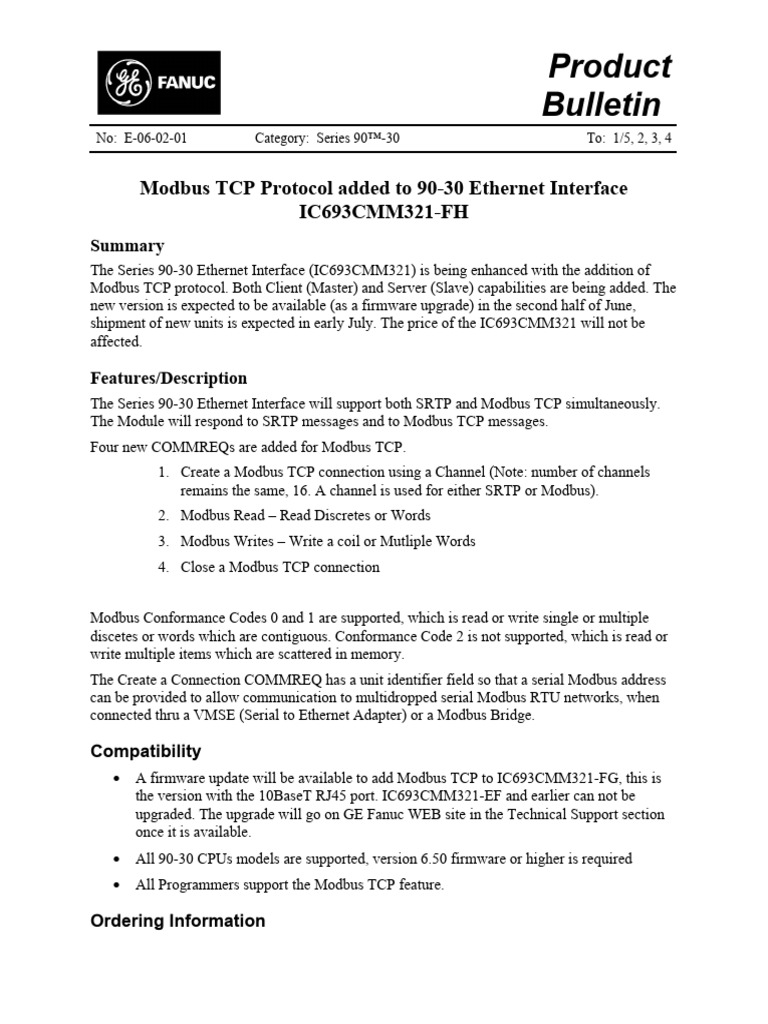 Modbus Ethernet | PDF | Computer Hardware | Network Architecture
