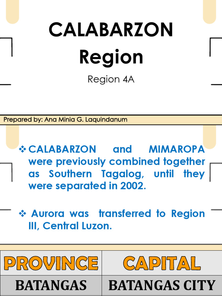 Overview of CALABARZON Region | PDF