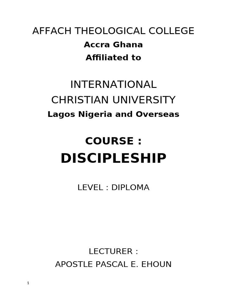 Discipleship Manual for Maturity | PDF | Disciple (Christianity) | Jesus