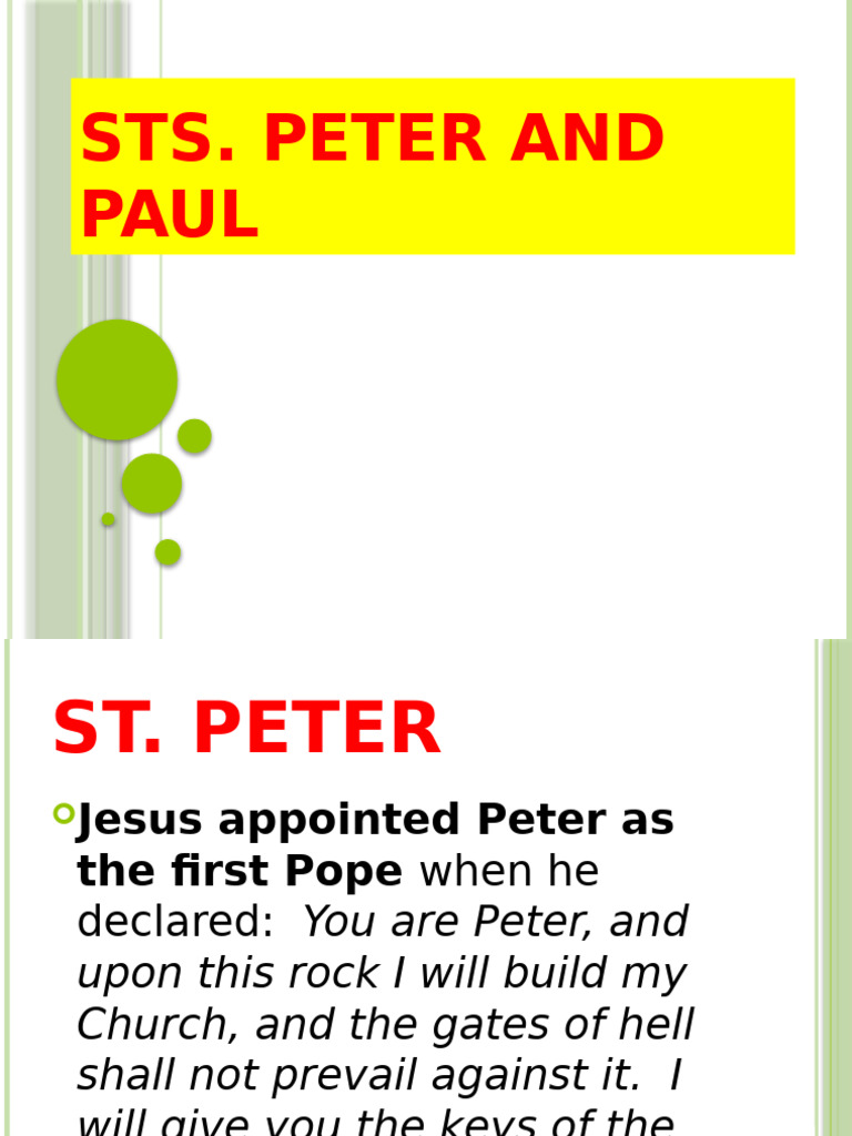 Legacy of Saints Peter and Paul | PDF | Paul The Apostle | Saint Peter