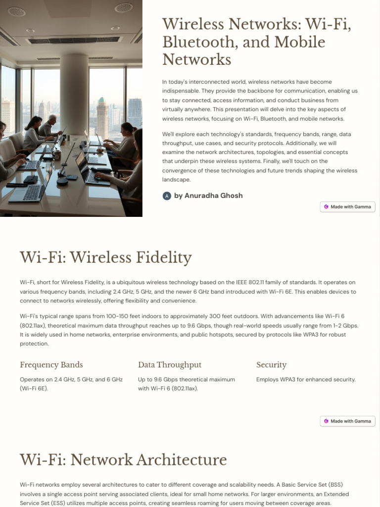 Wireless Networks Wi Fi Bluetooth and Mobile Networks | PDF | Wi Fi ...