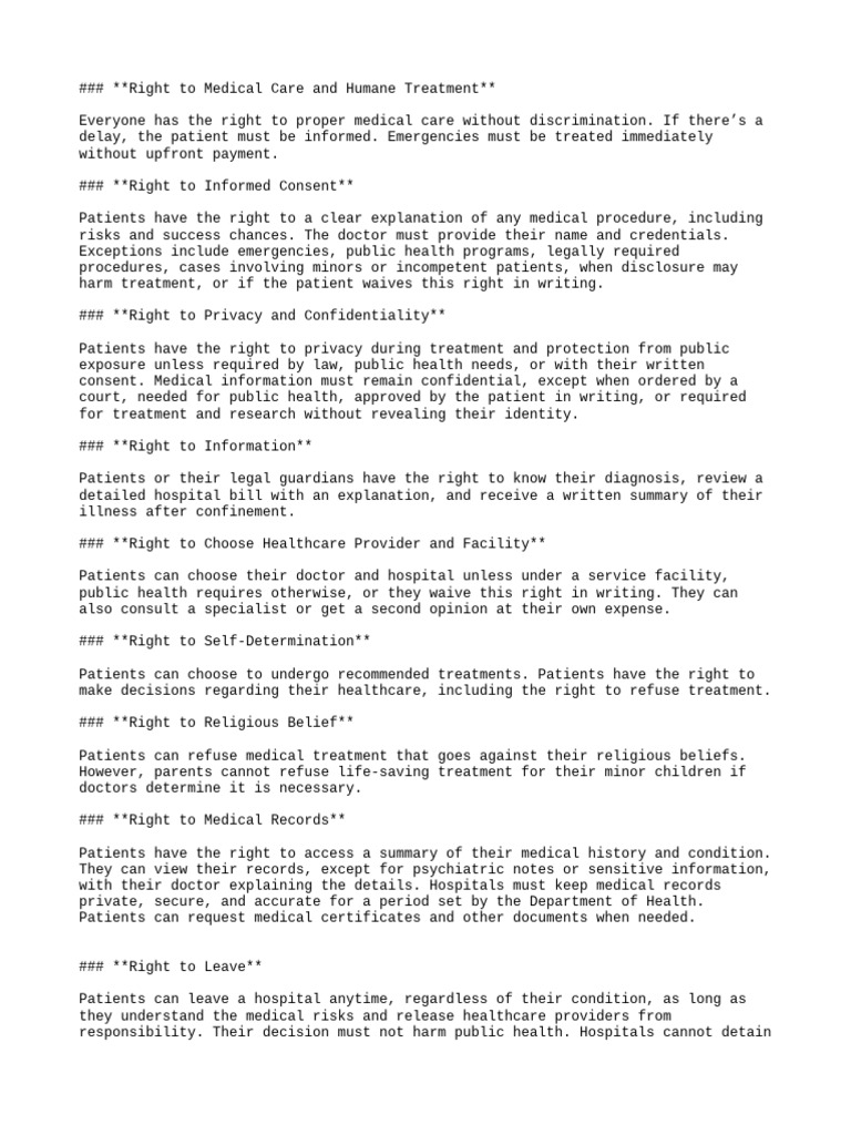 Patient Rights in Medical Care | PDF | Patient | Medical Record