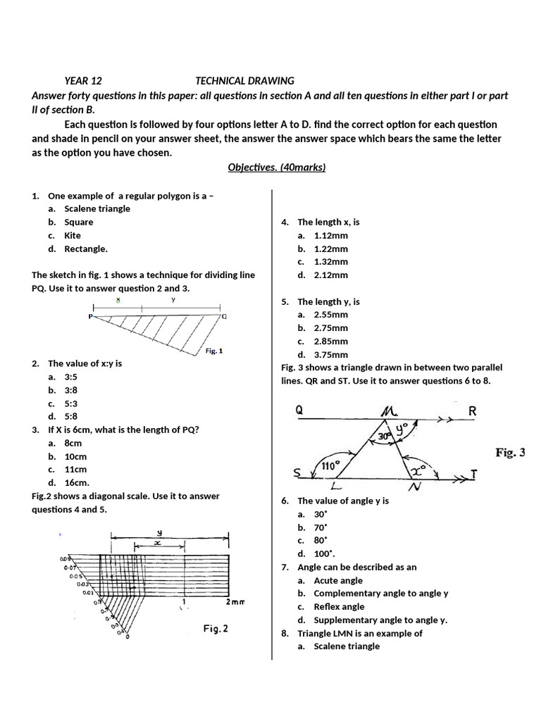 Building Drawing Exam Guide | PDF | Triangle | Stairs