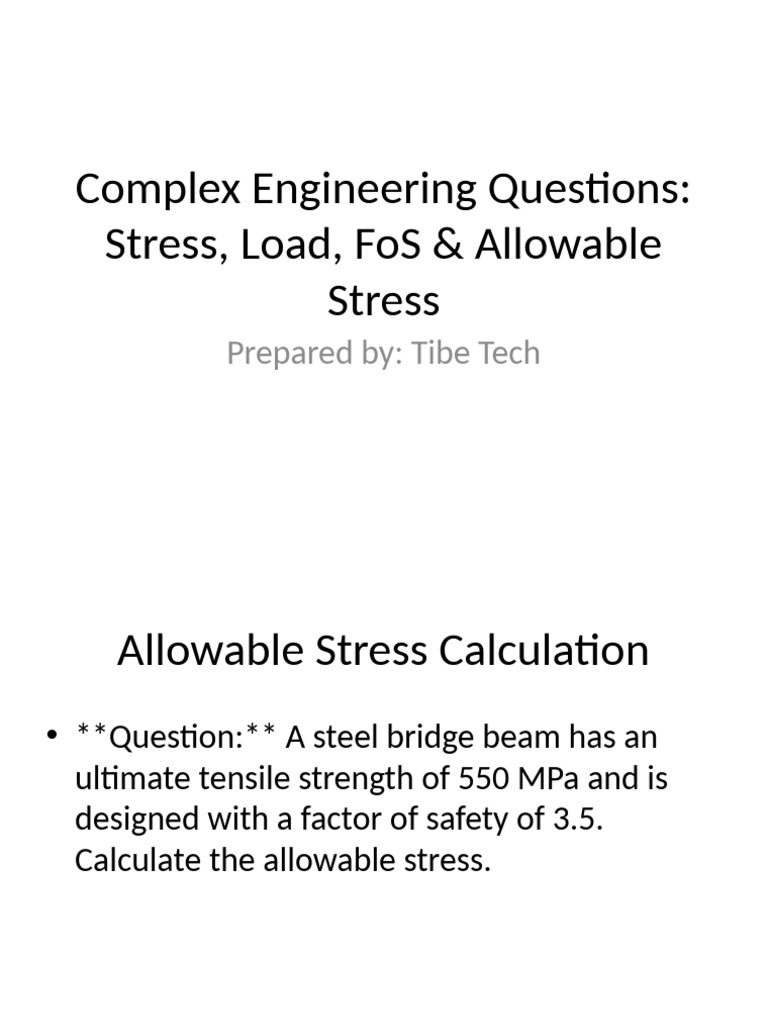 Engineering Stress and Load Calculations | PDF