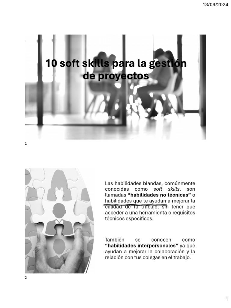 10 Soft Skills en Gestión de Proyectos | PDF | Liderazgo | Pensamiento