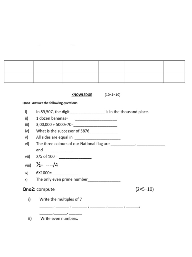 Grade V Half Yearly Maths Exam | PDF | Area | Length