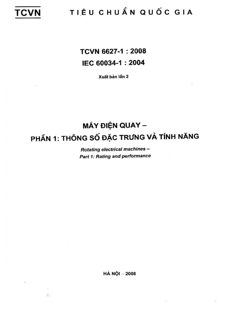 TCNV 6627-1 - 2008 (Iec 60034-1 - 2004) | PDF