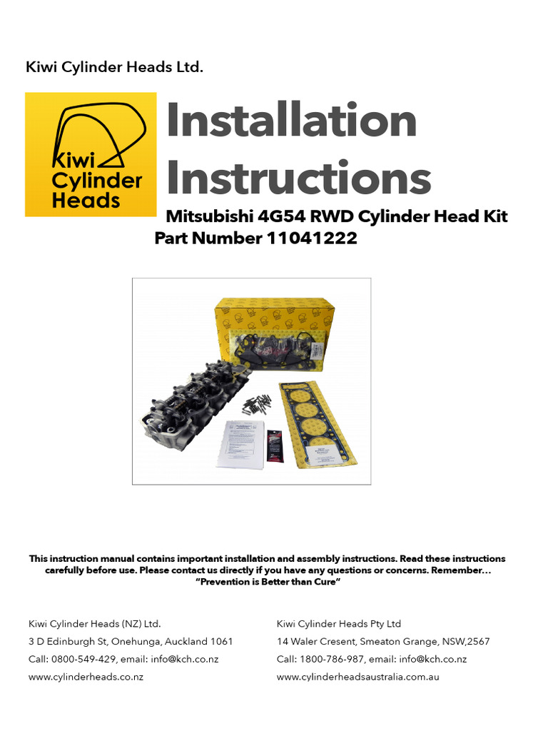 4G54 RWD Kit 2018 | PDF | Rotating Machines | Machines