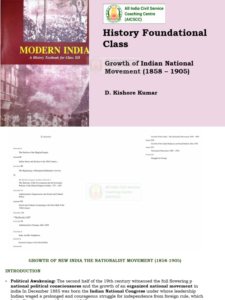 Growth of Indian National Movement | PDF | British Raj | Indian ...