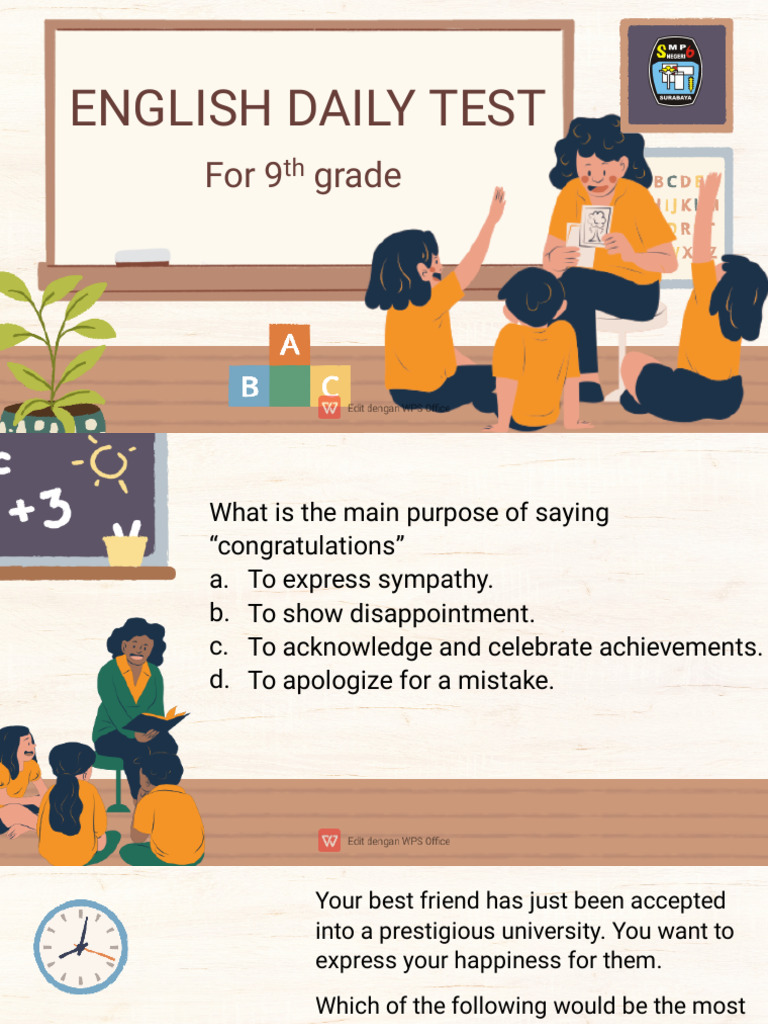 9th Grade English Daily Test Guide | PDF