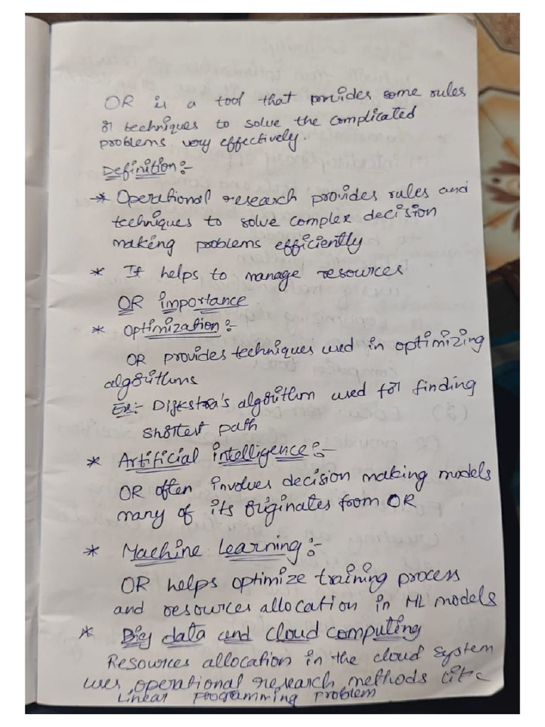 OR Notes (Mid-1) | PDF