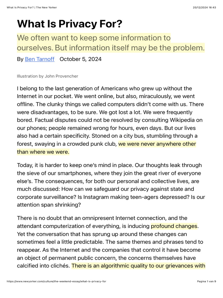 Rethinking Privacy in the Digital Age | PDF | Privacy | Psychoanalysis