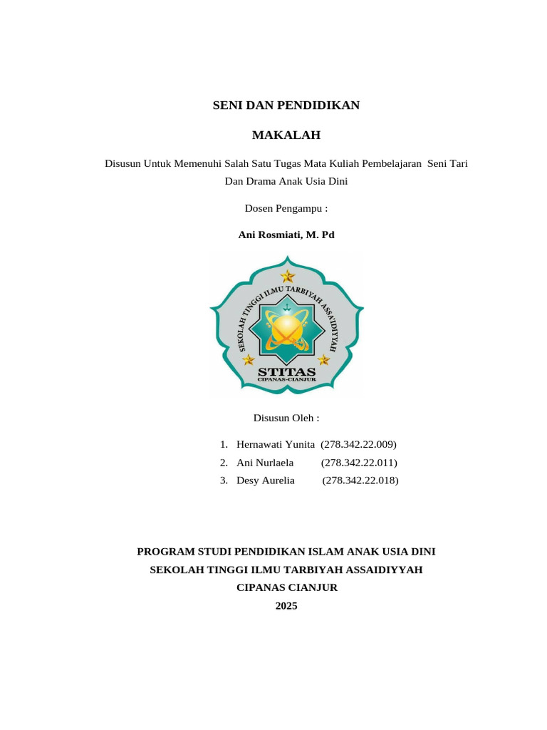 Seni dan Pendidikan Anak Usia Dini | PDF