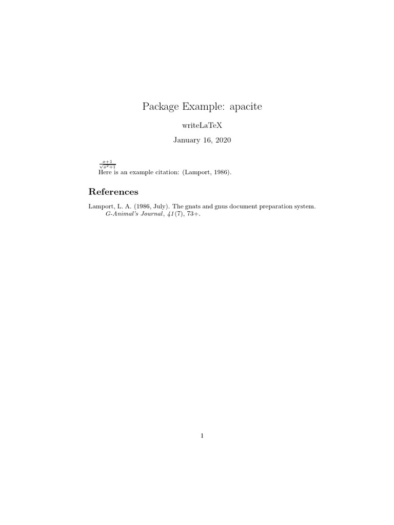 LaTeX Citation Example: apacite | PDF