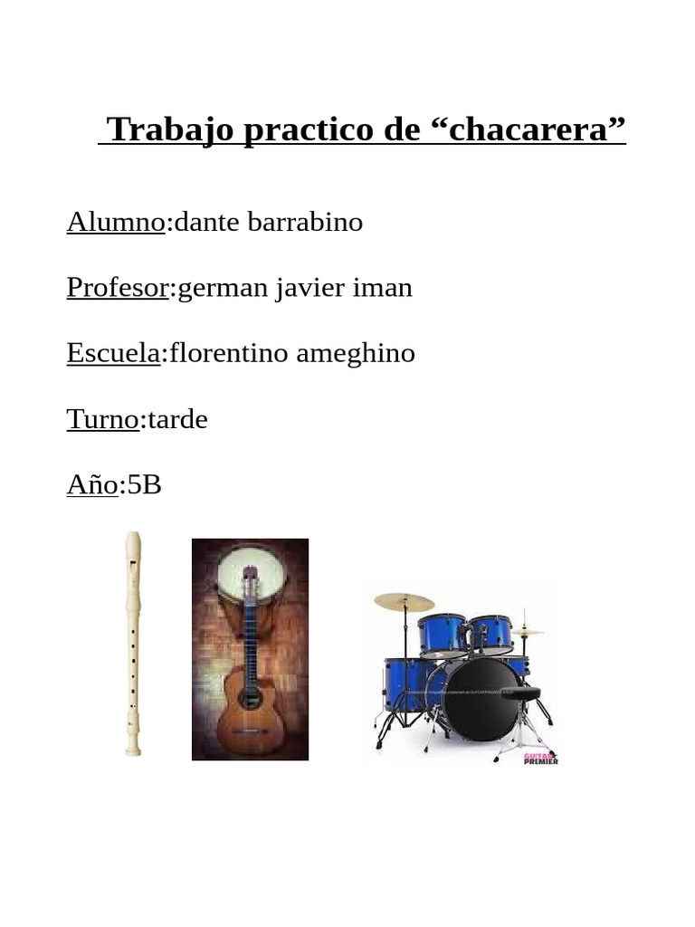 Instrumentos de la Chacarera Argentina | PDF | Musicología ...