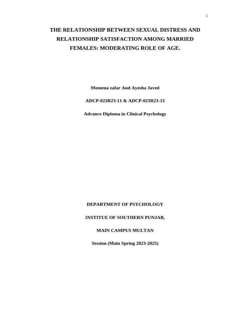 Sexual Distress and Marital Satisfaction | PDF | Libido | Intimate ...