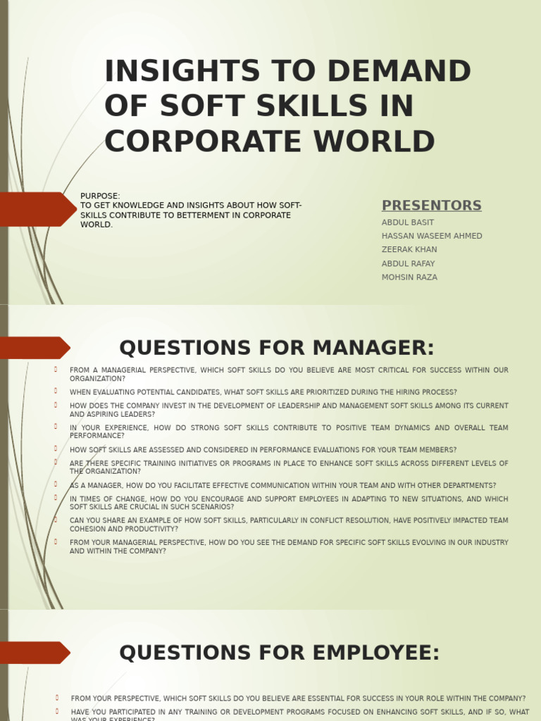 Demand For Soft Skills in Corporate World | PDF | Skill | Leadership