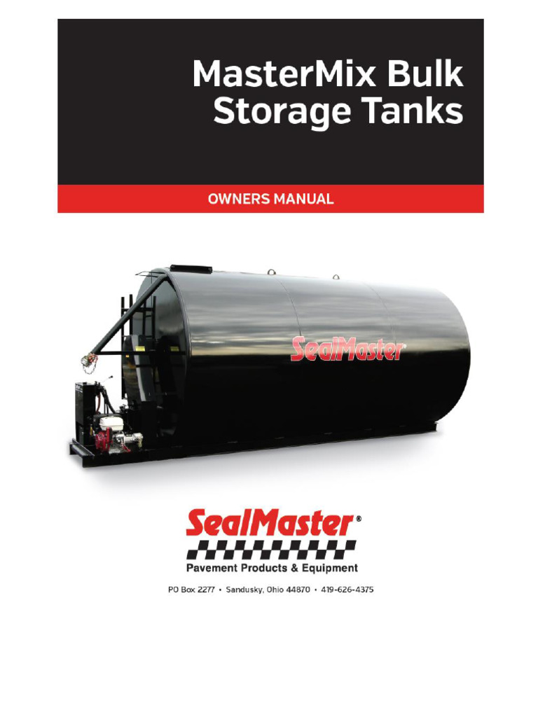 MASTERMIX™ Bulk Storage Tanks Manual | PDF | Pump | Valve