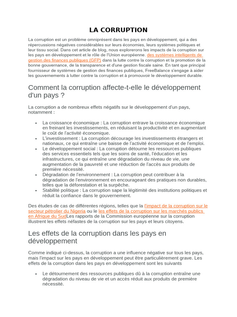 Lutte contre la corruption : Solutions GFP | PDF | la corruption ...