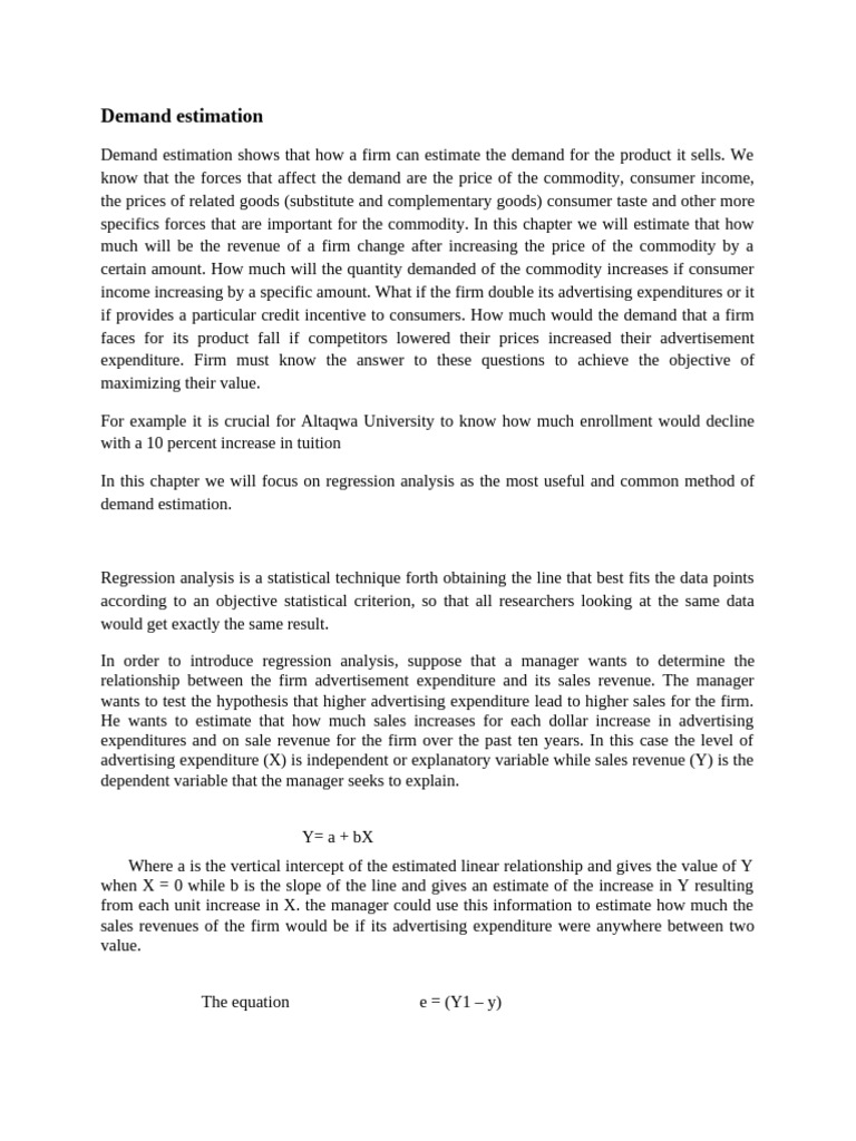 Demand estimation | PDF | Linear Regression | Demand