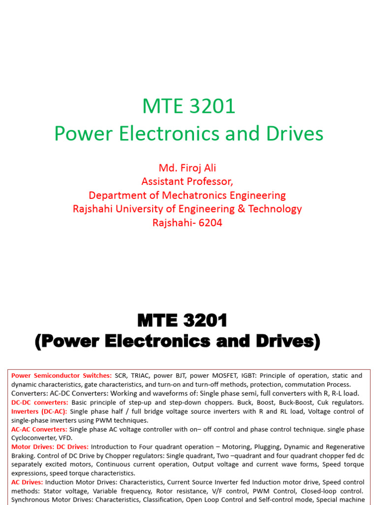 Power Electronics and Drives Overview | PDF | Rectifier | Power Inverter