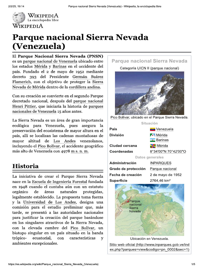 3 Parque Sierra Nevada Wiki - Optimize | PDF