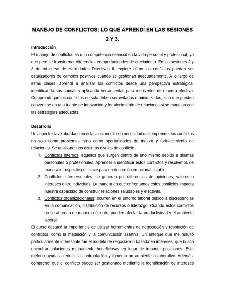 Manejo de Conflictos | PDF | Las emociones | Liderazgo