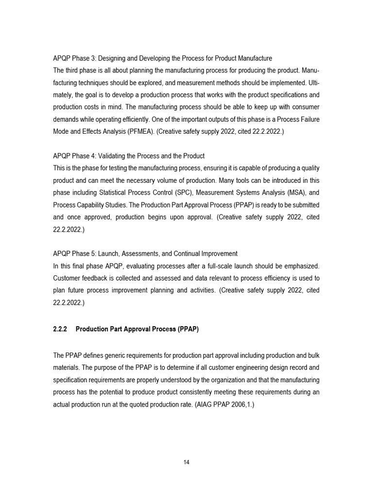 APQP Process: Phases 3-5 Overview | PDF