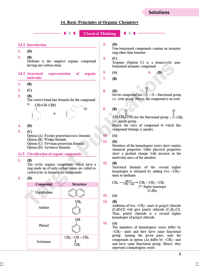 XI H 14 Basic Principles of Organic Chemistry - 6505380b11d00 | PDF ...