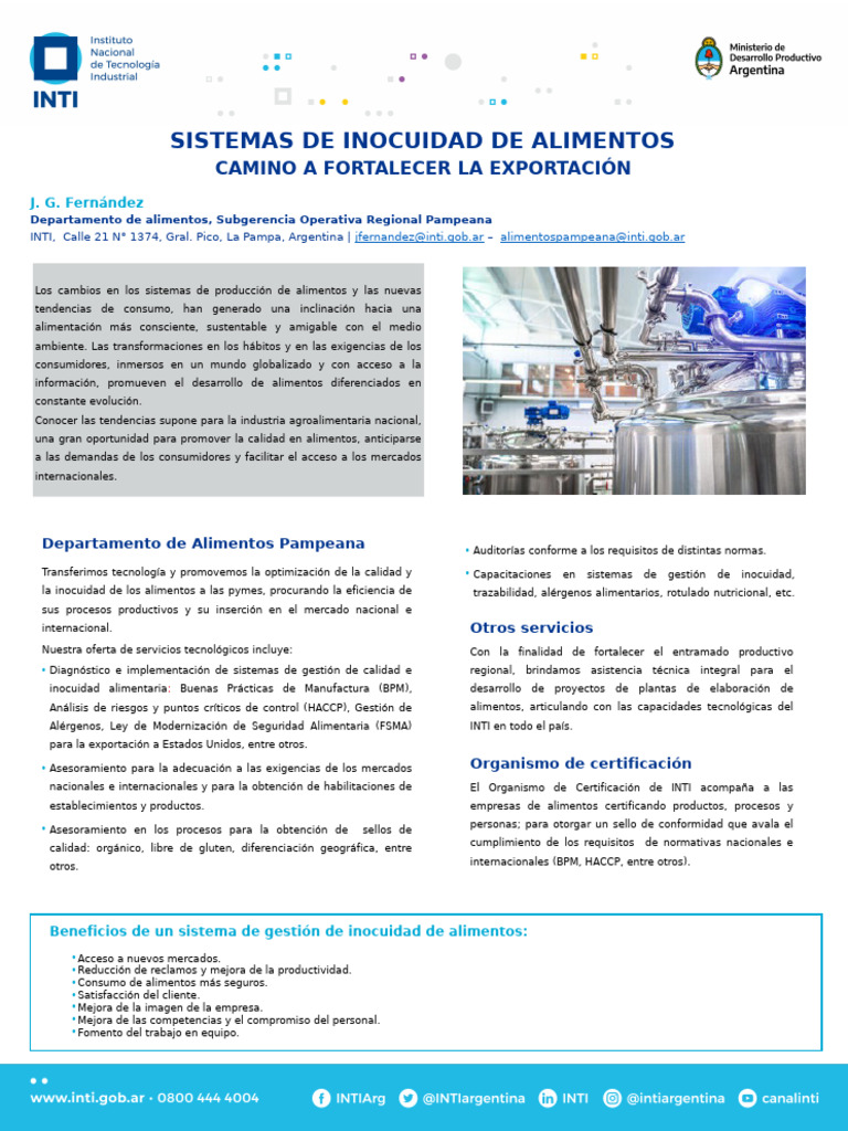 Inocuidad Alimentaria para Exportación | PDF | Análisis de Riesgo y ...