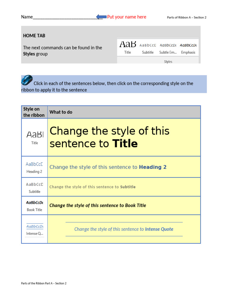 Word Ribbon Functions and Styles Guide | PDF | Writing | Language Mechanics