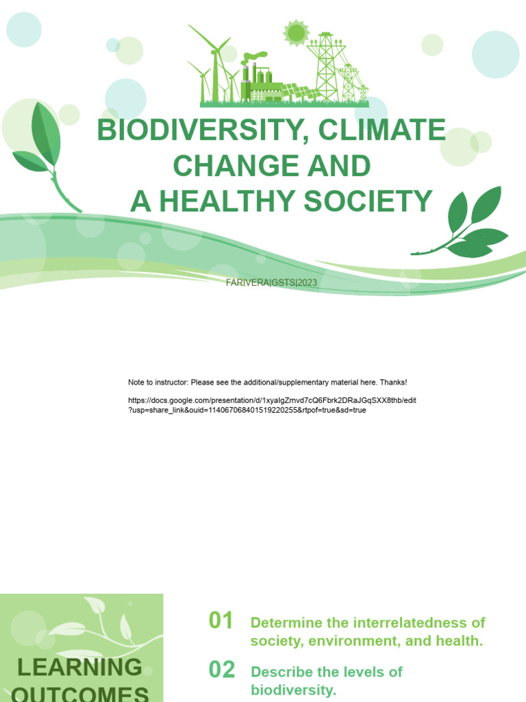Biodiversity and a Healthy Society.pptx | PDF | Greenhouse Effect ...